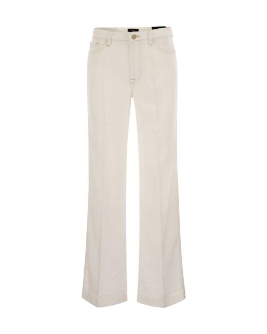 7 For All Mankind White Flared Hem Jeans