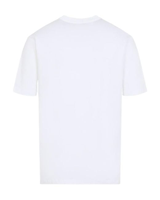 Kiton White Round Neck Cotton T-Shirt for men