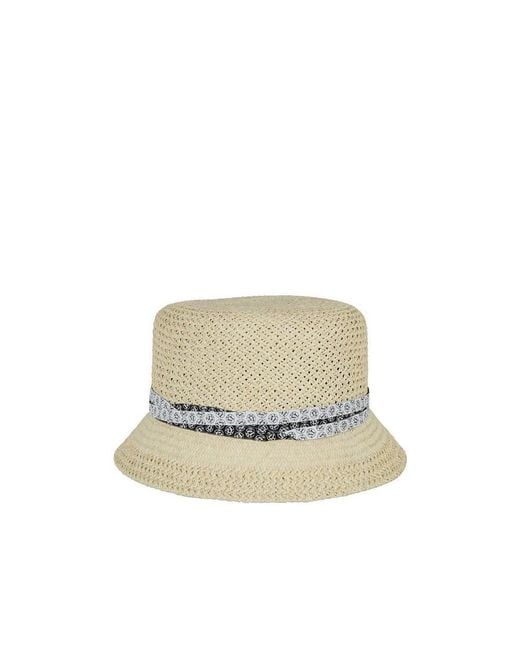 Maison Michel White Mini Kendall Interwoven Hat