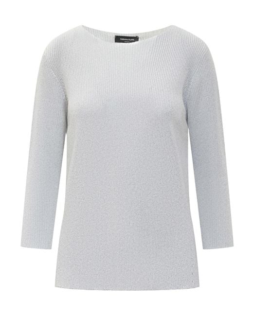 Fabiana Filippi Gray Lurex-Detail Fisherman's-Knit Jumper