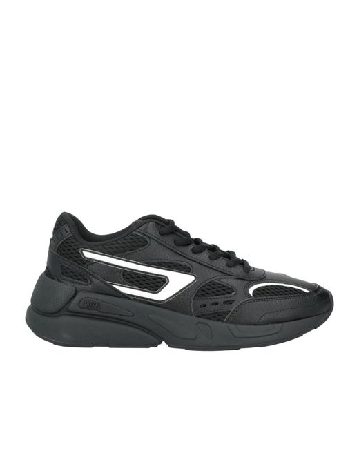 DIESEL Black Two-Tone Low-Top Sneakers