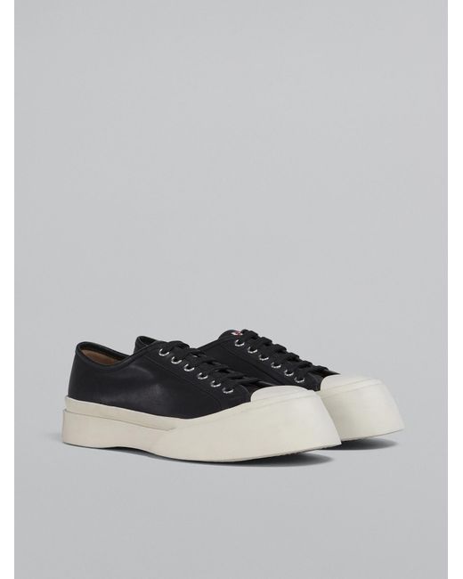 Marni Black Logo Patch Lace-Up Sneakers for men