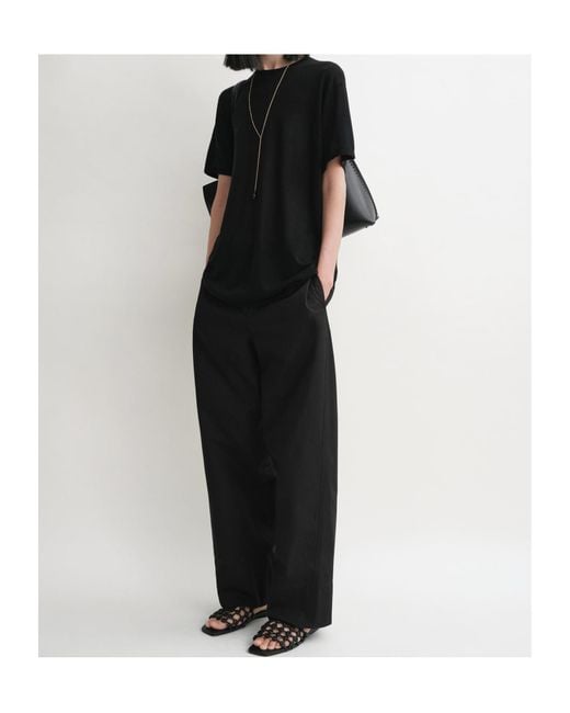 Totême Black Totême Twisted-Seam Straight Leg Trousers