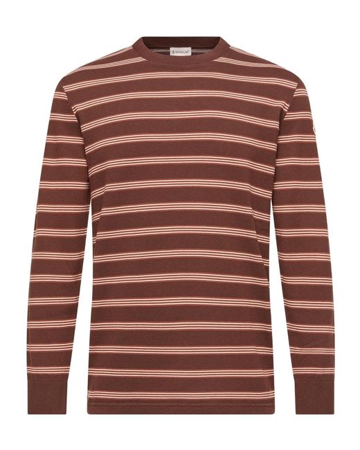 Moncler Red Striped Cotton Sweatshirt for men
