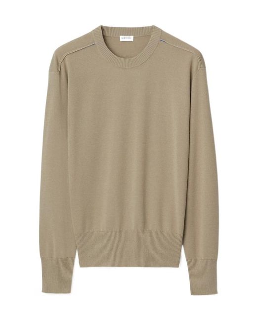 Burberry Natural Crew-Neck Wool Jumper for men