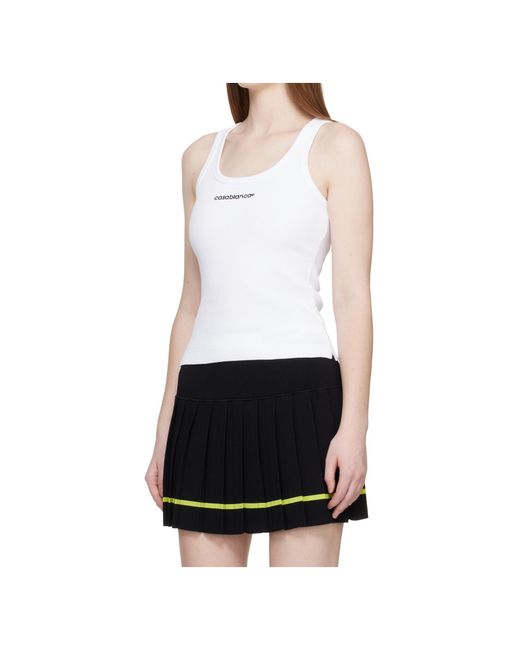 Casablanca White Ribbed Knit Vest