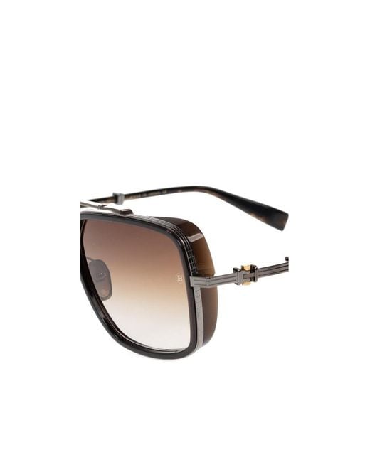 Balmain White Eyewear Pilot Frame Officier Sunglasses for men