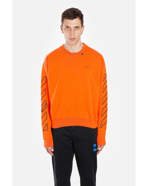 Off-White c/o Virgil Abloh Orange Abstract Arrow Embroidered Sweater for men