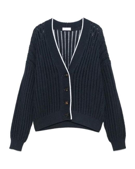 Brunello Cucinelli Blue Button-Up Cardigan