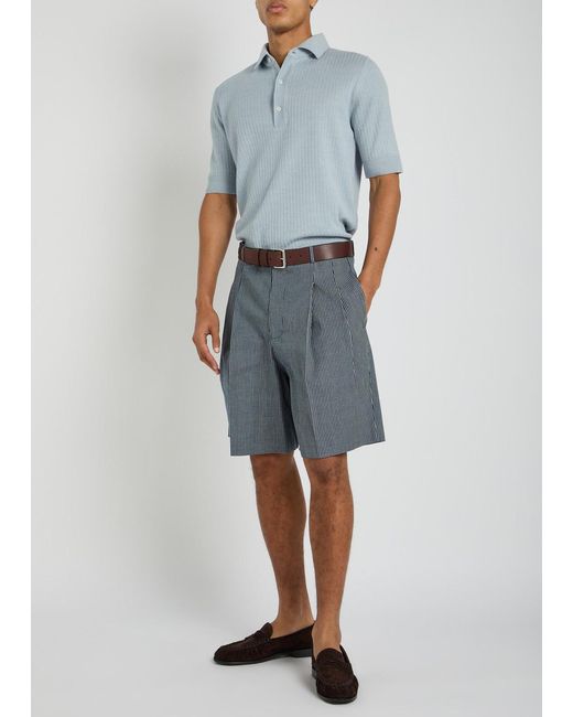 Givenchy Blue Checked Cotton Shorts for men