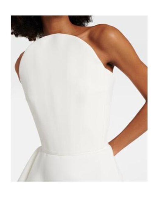 Maticevski White Bridal Epitome Tulle-Trimmed Crepe Gown