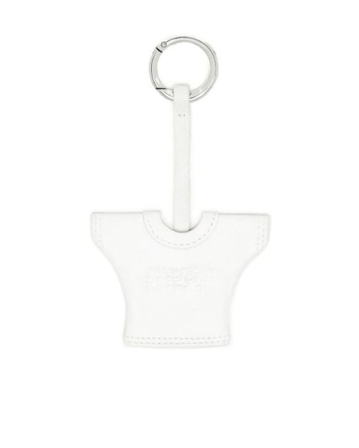 MM6 by Maison Margiela White T-Shirt Keychain for men