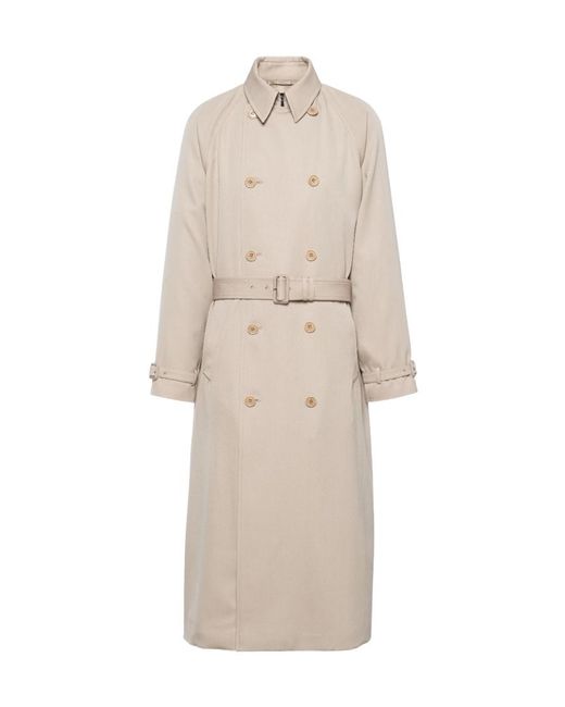Prada Natural Belted Button-Up Coat for men