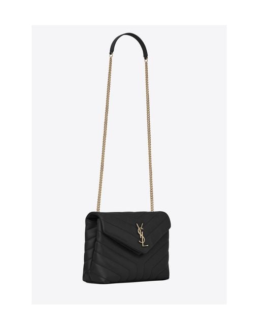 Saint Laurent Black Loulou Matelassé Small Shoulder Bag