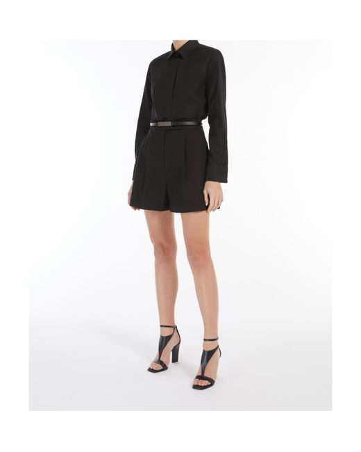 Max Mara Black Button-Up Long-Sleeved Shirt