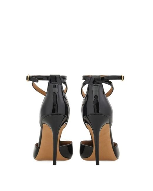 Ferragamo Black T-Strap Stiletto Pump