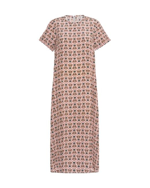 Weekend by Maxmara Pink Printed Silk T-Shirt Dress