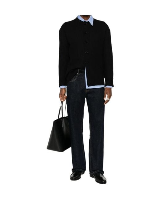 Jil Sander Black Button-Fastening Cardigan for men