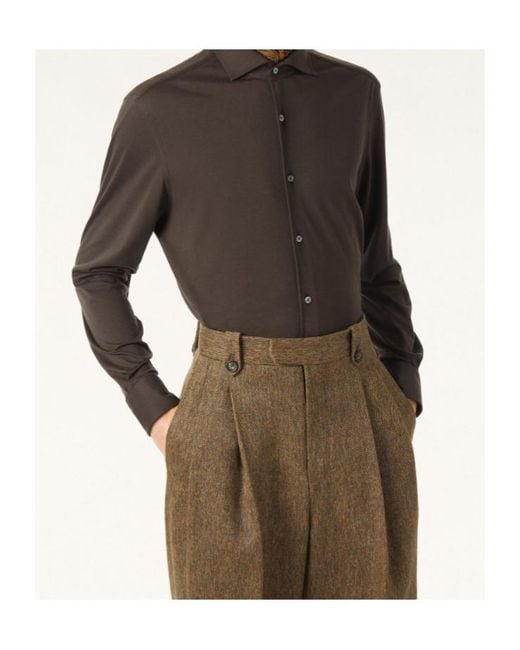 Loro Piana Brown Andrew Shirt for men