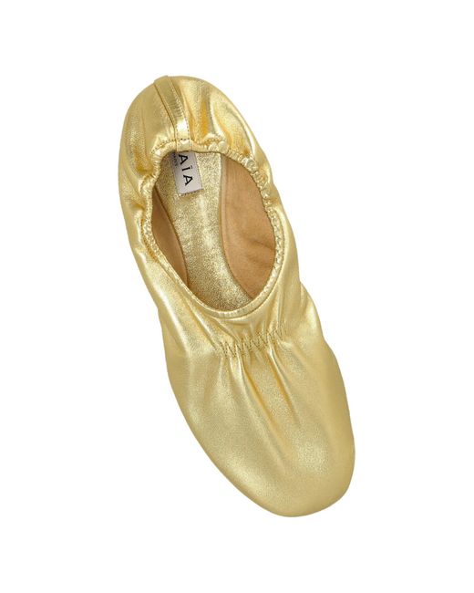 Alaïa Yellow Gathered Ballet Flats