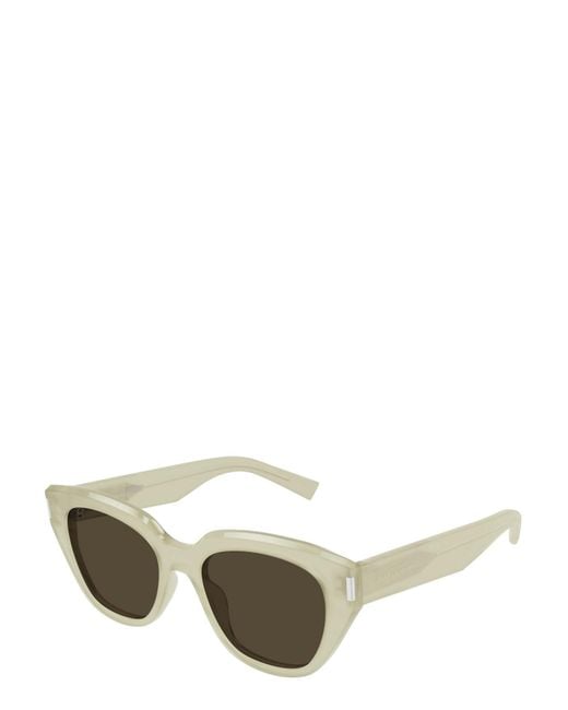 Saint Laurent Green Geometric-Frame Sunglasses