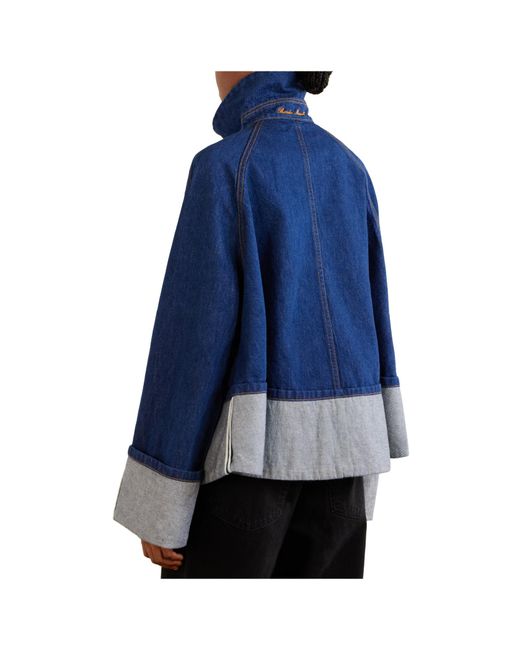 Brandon Maxwell Blue Wells Trapeze Denim Jacket