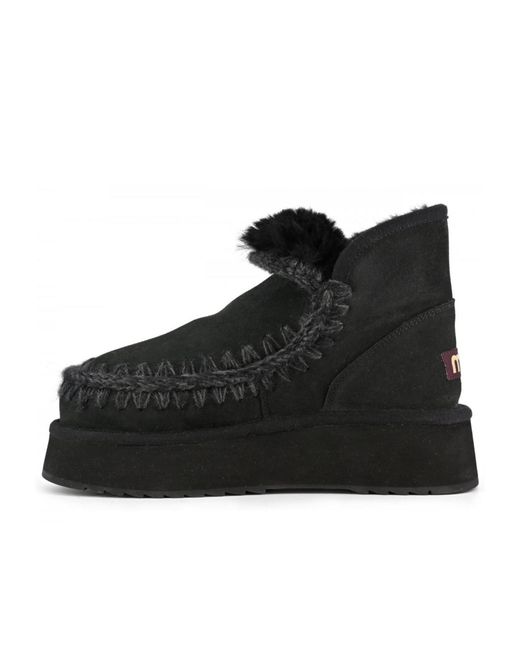Mou Black Mini Eskimo Boots