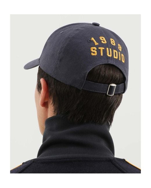 1989 STUDIO Blue Logo Embroidered Cap for men