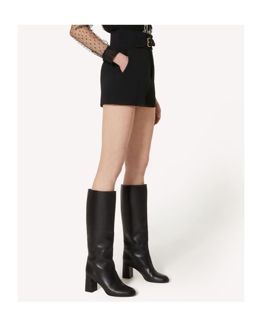 RED Valentino Black Belted Shorts