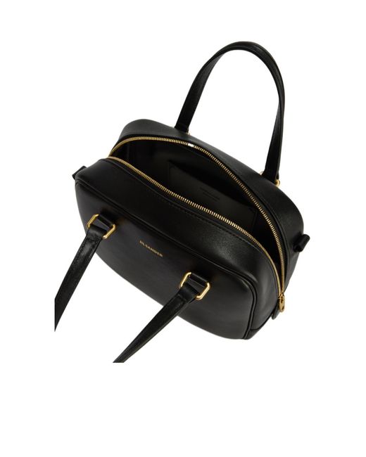 Jil Sander Black Structured Zip Shoulder Bag