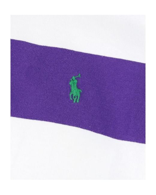 Polo Ralph Lauren Blue Iconic Striped Rugby Polo Shirt for men