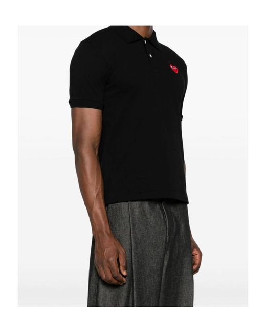 Comme des Garçons Black Short-Sleeved Polo Shirt for men