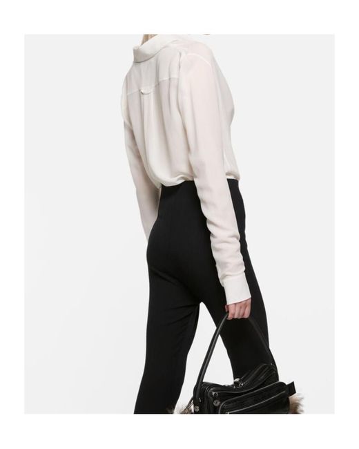 Acne White Drape-Neck Shirt