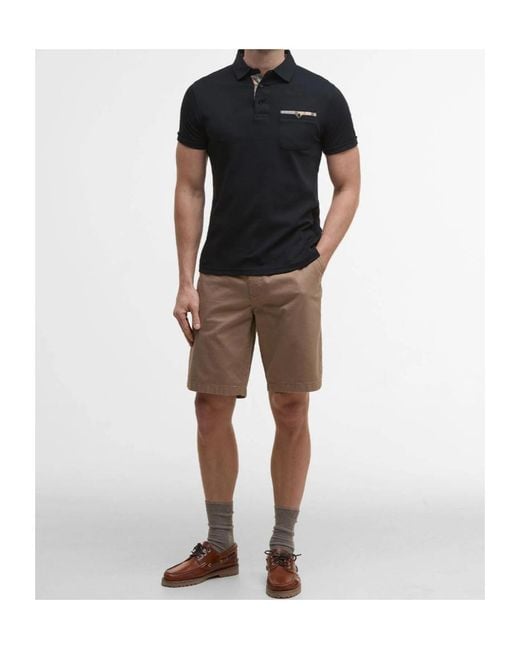 Barbour Black Corpatch Tailored Short-Sleeved Polo Shirt for men