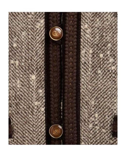 Valentino Brown Wool Chevron Jacket for men