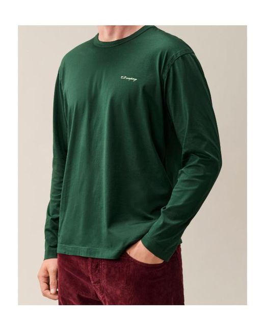 C P Company Green Logo-Print Long-Sleeve Sweatshirt for men