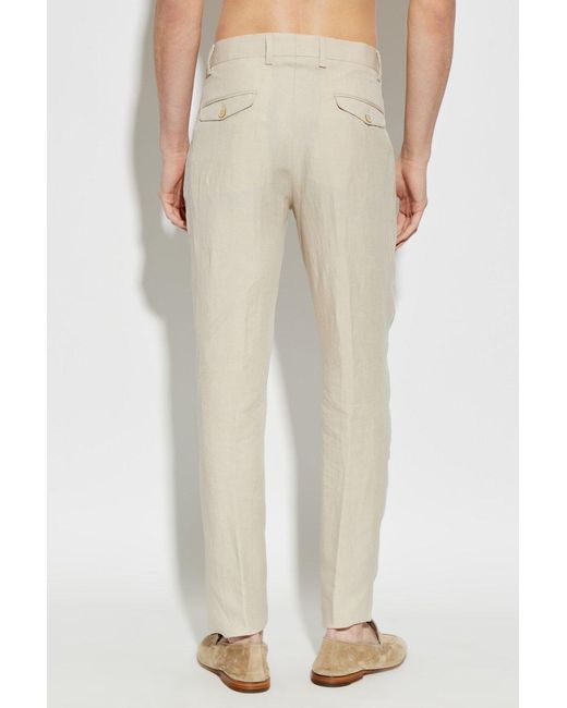 Eleventy Natural Pleated Tapered Pants for men