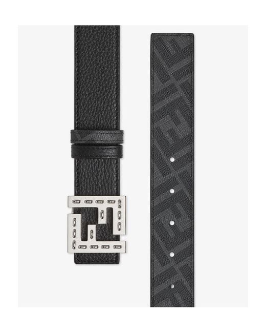 Fendi White Ff Squared Reversible Belt for men