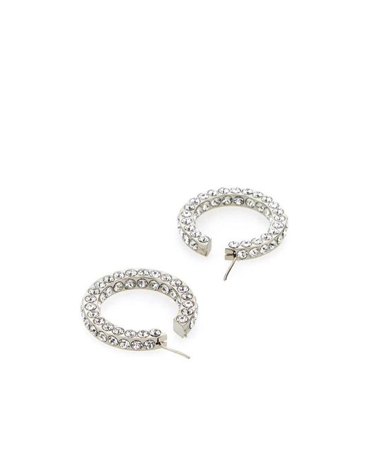 AMINA MUADDI White Round Earrings
