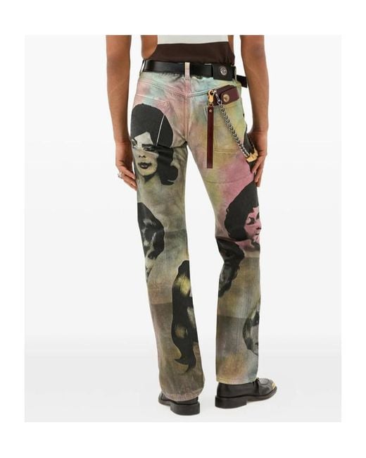 Versace Multicolor Printed Regular Jeans for men