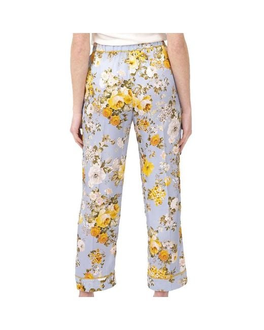 Jucca White Floral Straight-Leg Pants