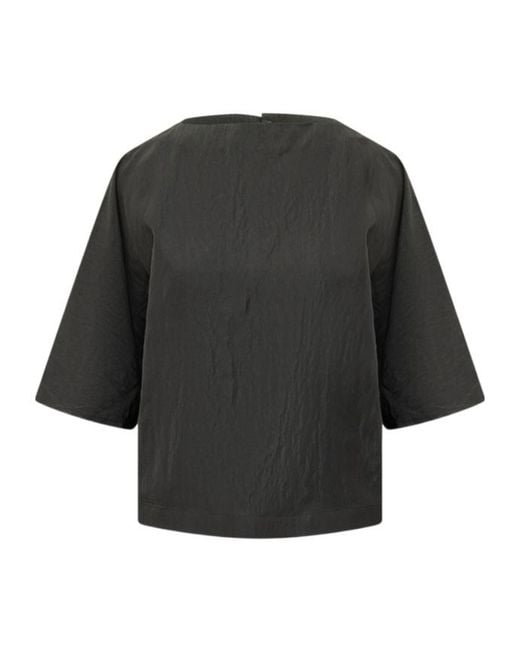 Studio Nicholson Black Bascom Short Sleeve Top
