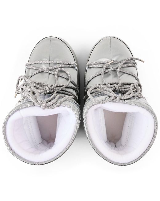 Moon Boot Gray Icon Low Glance Satin Boots