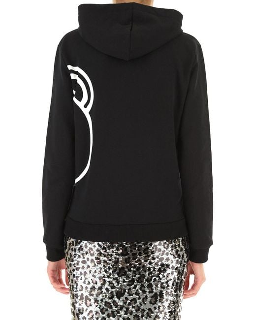 Moschino Black Printed Hooded Sweater
