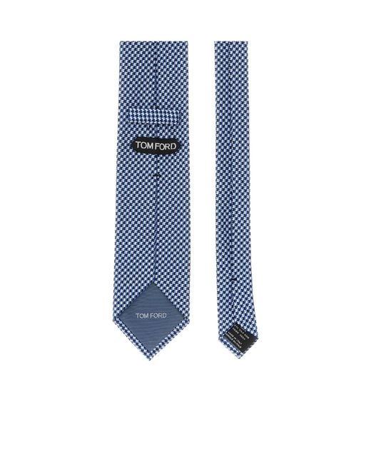 Tom Ford Blue Star-Jacquard Tie for men