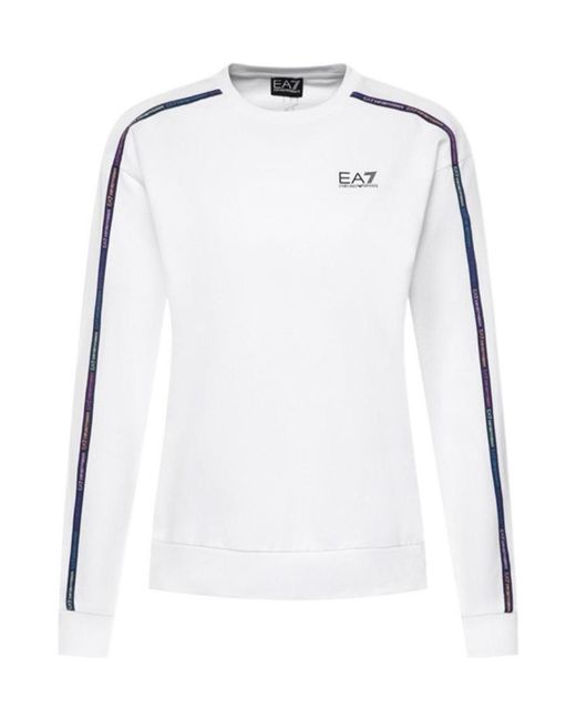 Emporio Armani White Logo Round-Necked Sweater