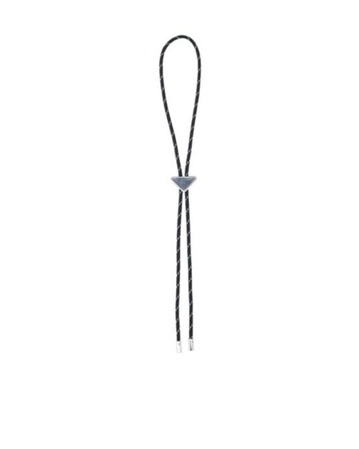 Prada White Triangle-Logo Tie for men