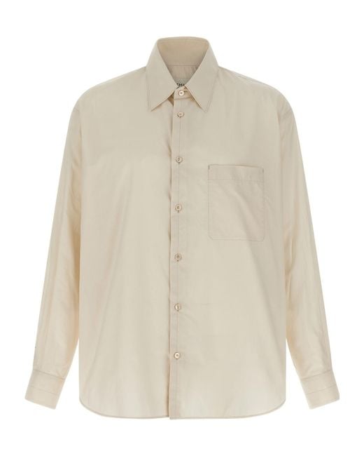 Lemaire Natural Long-Sleeved Button-Up Shirt for men