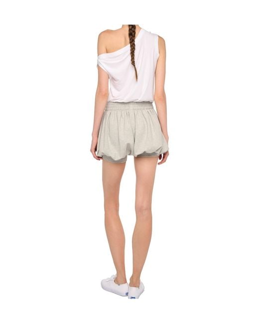 Norma Kamali White Boyfriend Puff Short