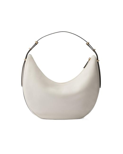 Prada Gray Arqué Zip-Up Large Shoulder Bag